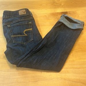 American Eagle Artist Crop Jeans dark wash